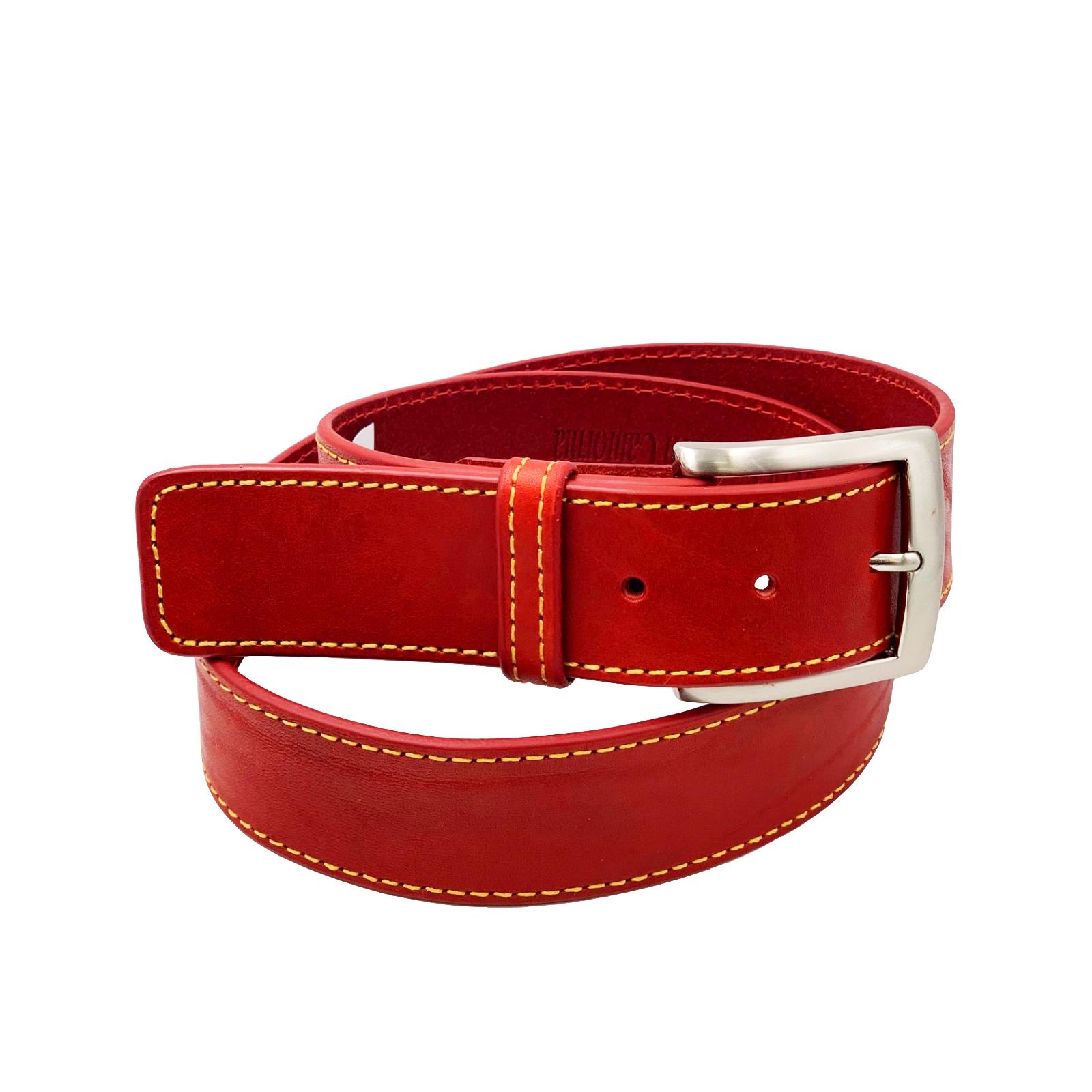 USC Cardinal 40mm Italian Leather Belt Gold Stitching image01